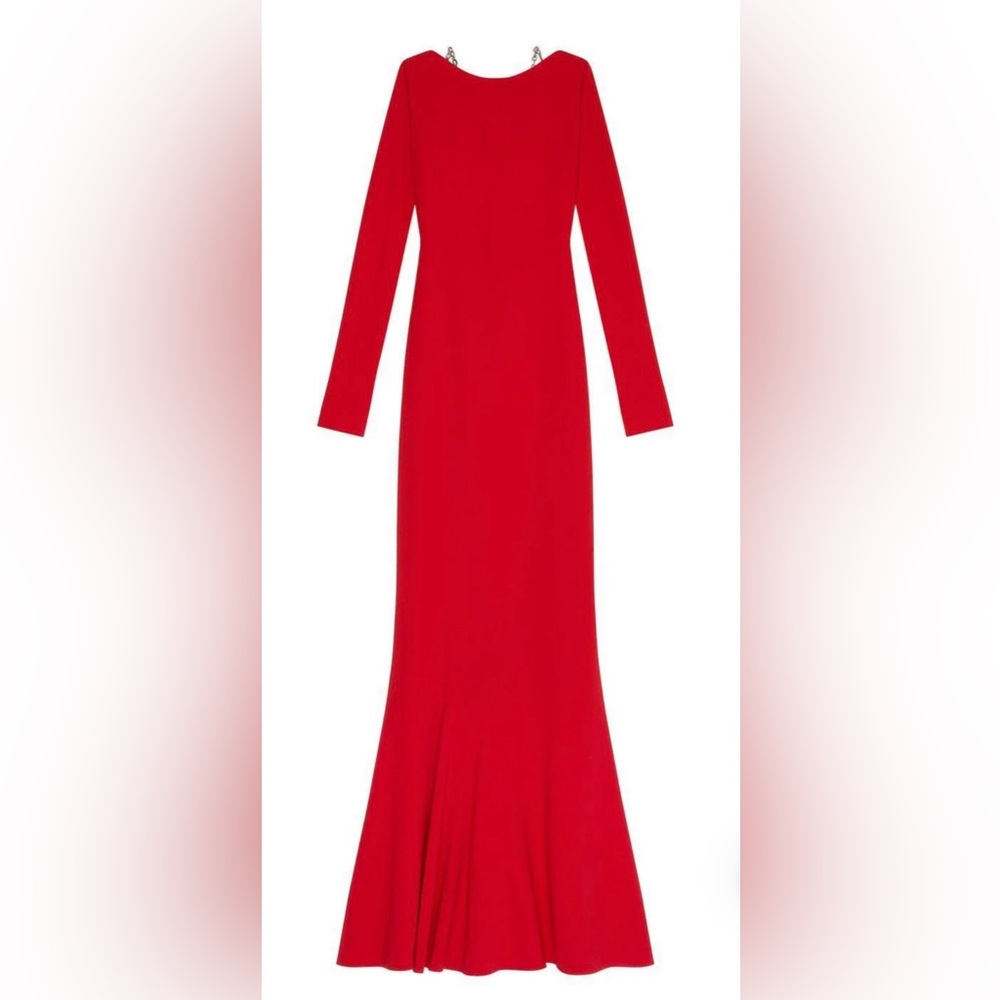 Givenchy Vibrant Red Long Sleeve Dress